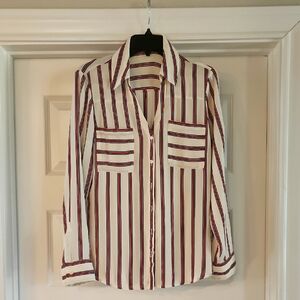 Express Portofino Shirt with Red and Blue Stripes